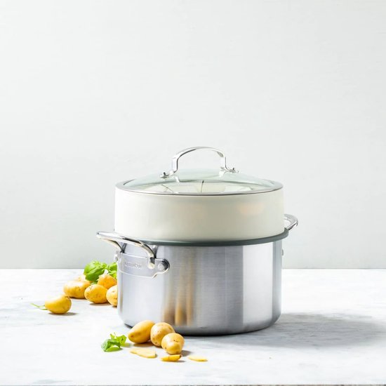 Stoominzet GREENPAN CC006628-001 Steamy / Cream 24cm