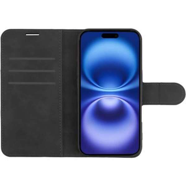 JustinCase Premium Wallet Case Apple iPhone 16 Plus zwart