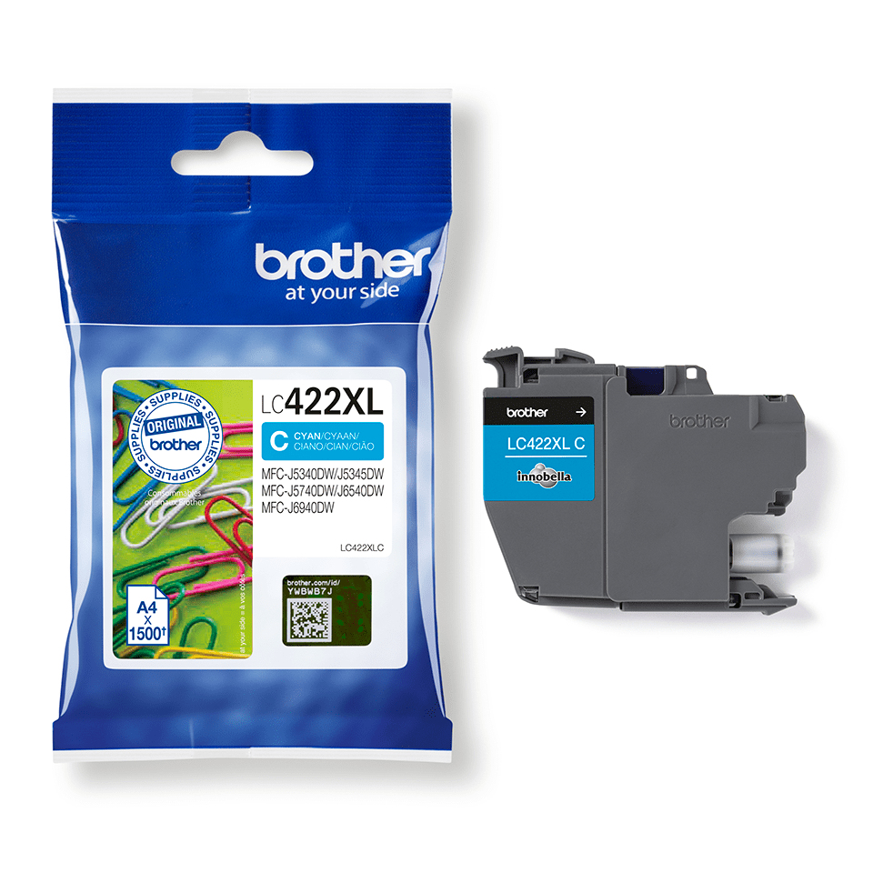 Inktpatroon BROTHER LC-422XLC Cyaan