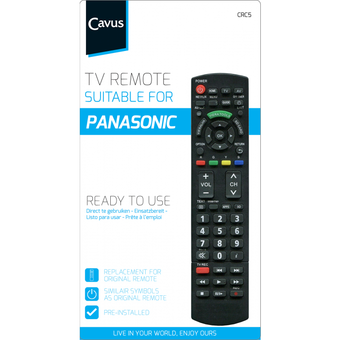 Afstandsbediening CAVUS CRC5 voor Panasonic