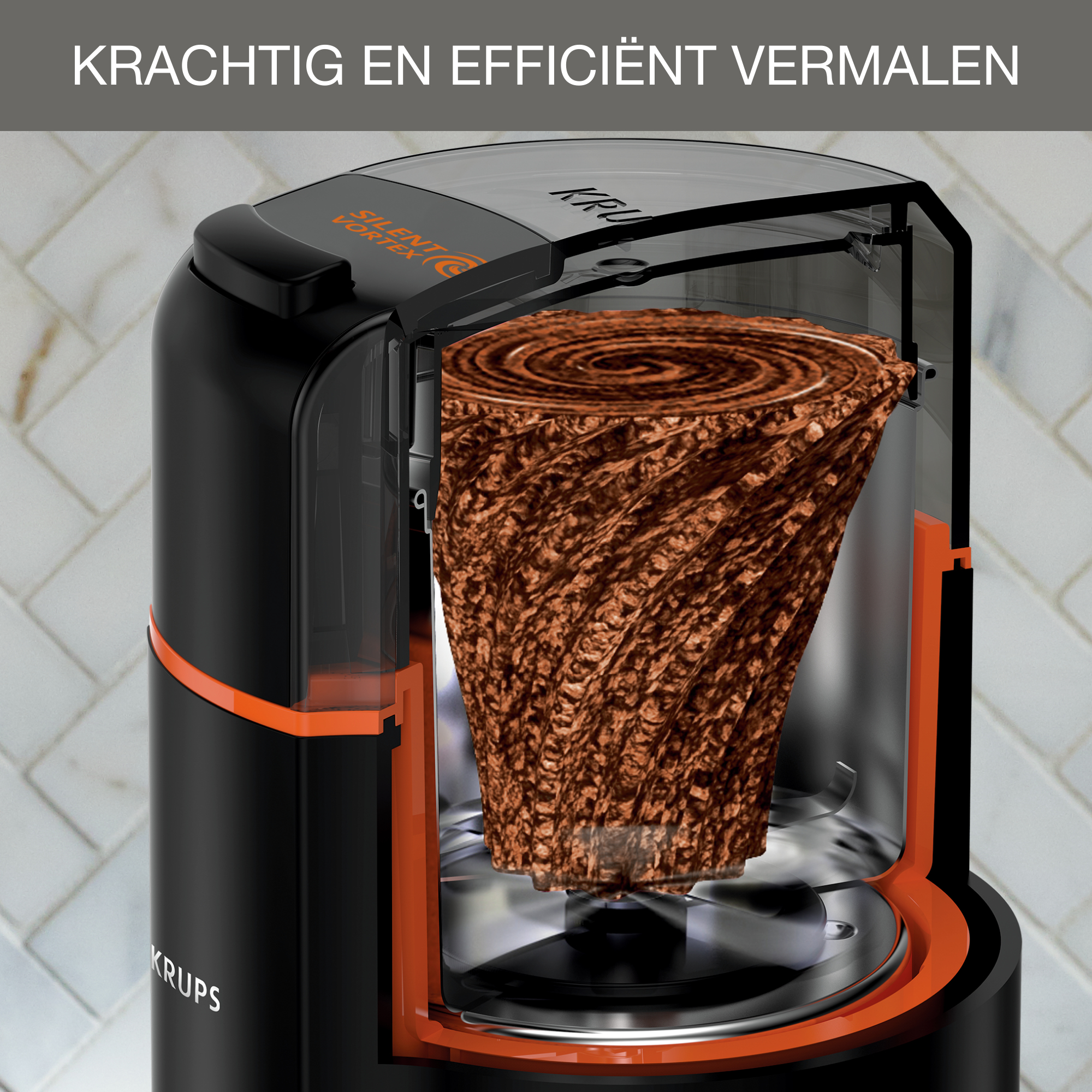 Koffiemolen KRUPS GX332810 Silent Vortex Grinder