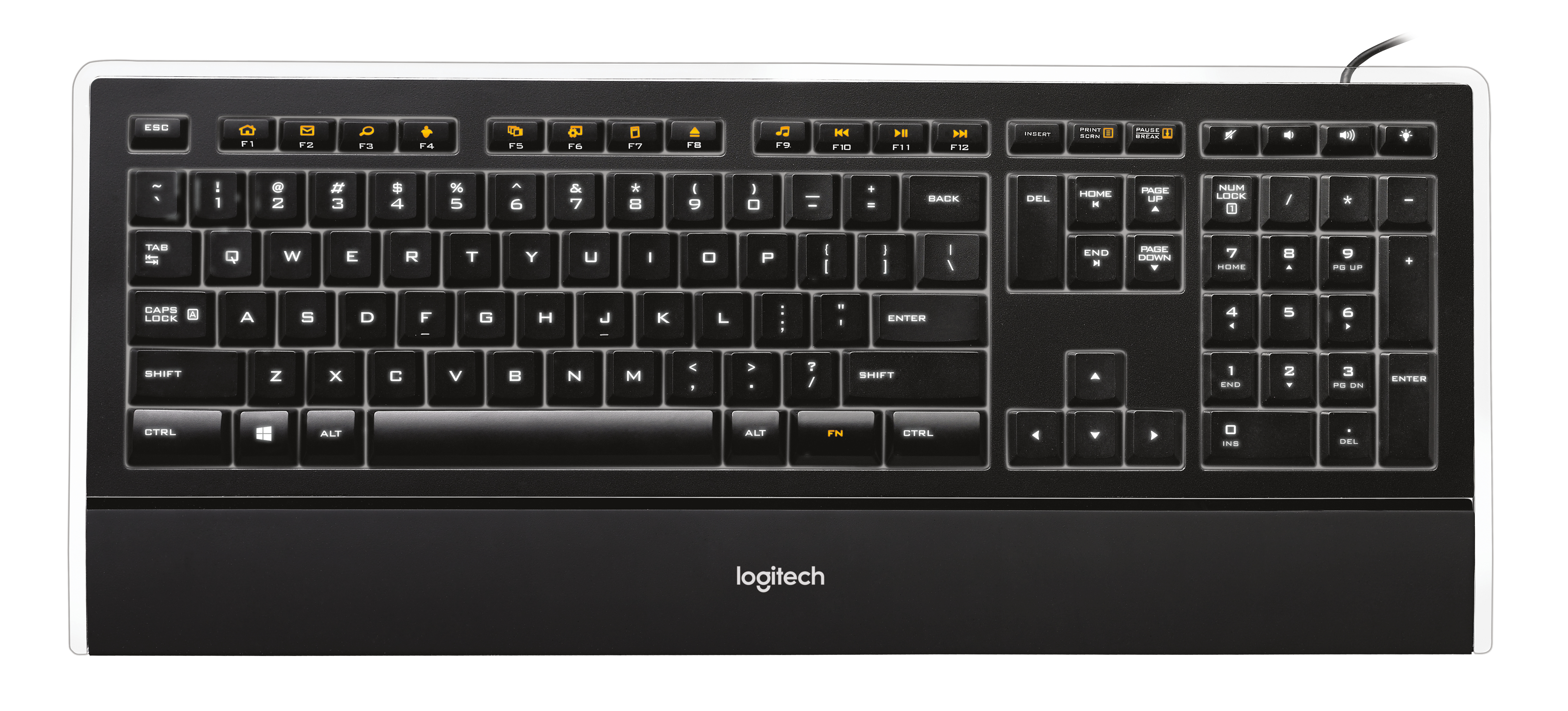 Logitech Illuminated Keyboard k740 toetsenbord Kantoor USB AZERTY Frans Zwart