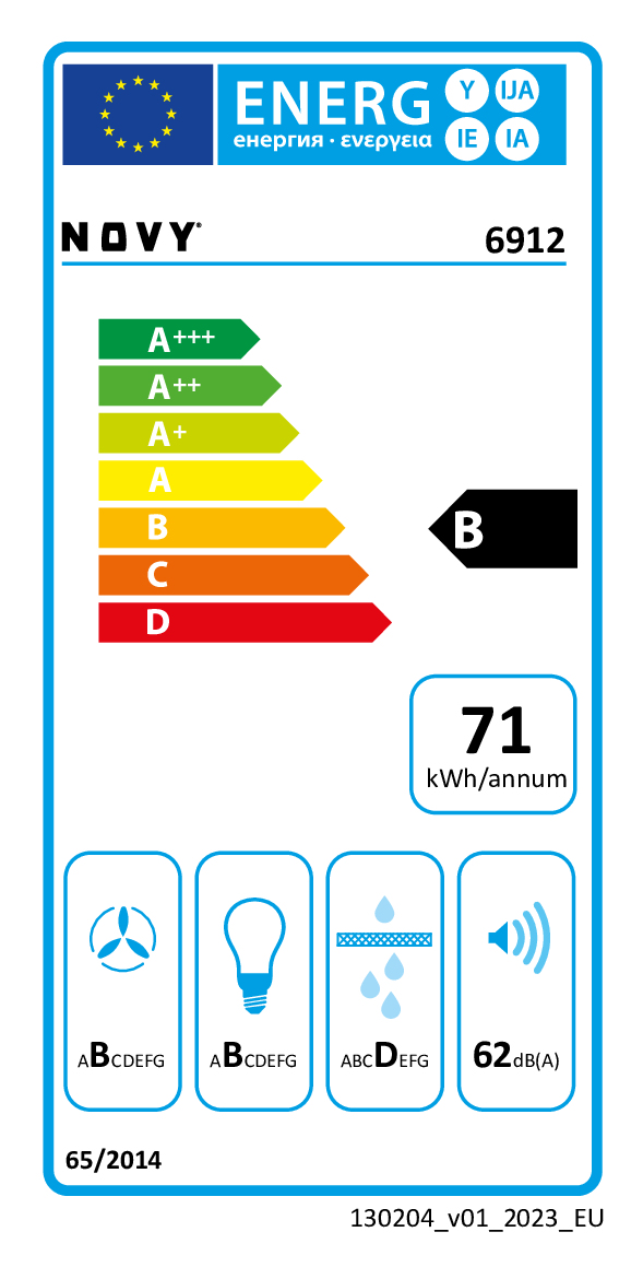 Dampkap BI NOVY 6912 Pureline Pro Compact 90cm Zwart
