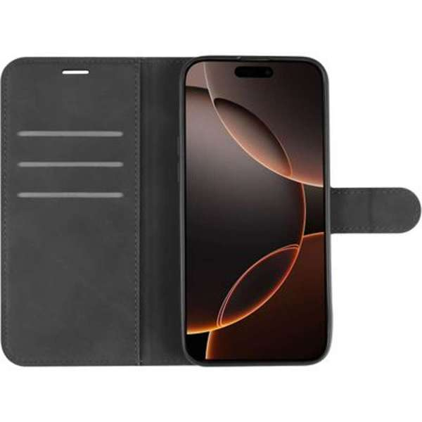 JustinCase Premium Wallet Case Apple iPhone 16 Pro Max zwart