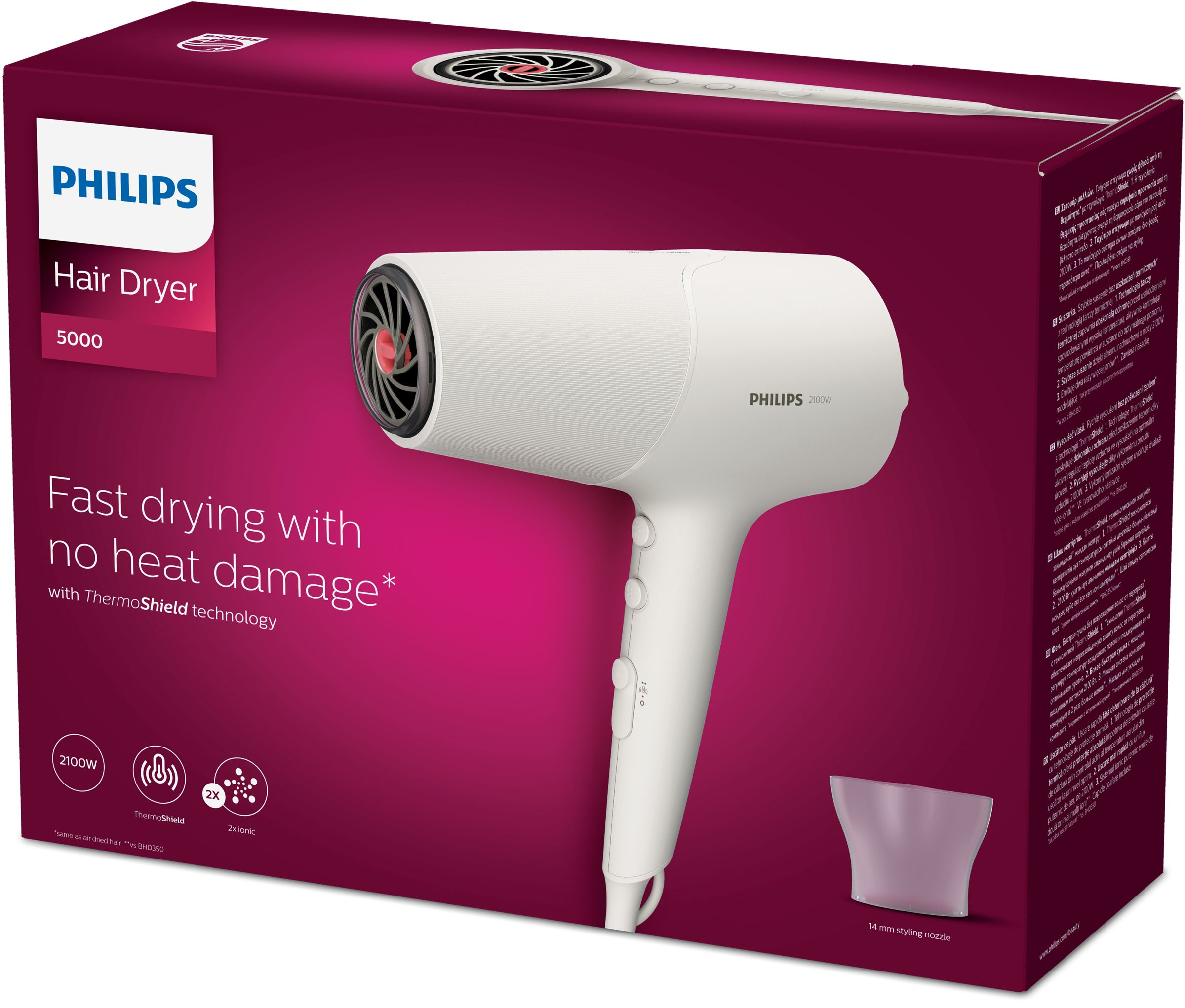 Haardroger PHILIPS BHD501/00 Series 5000 2Xion 2100W