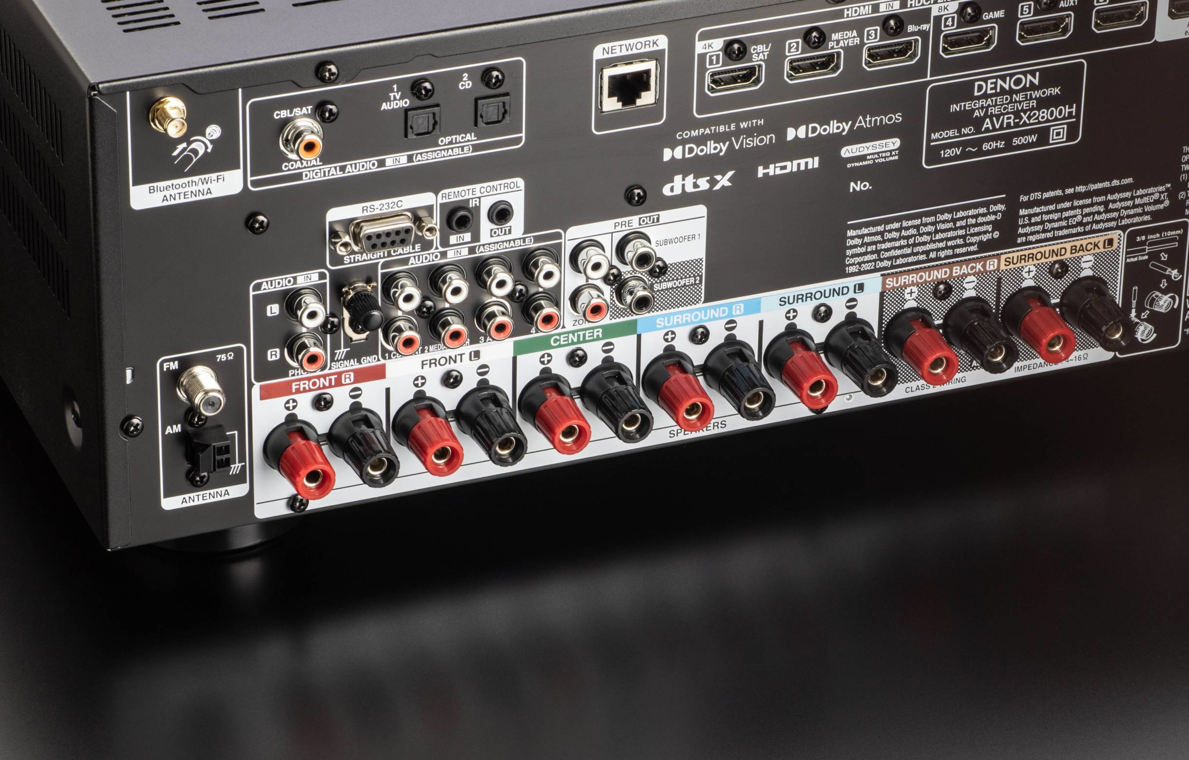 AV Receiver DENON AVR-X2800HDAB zwart