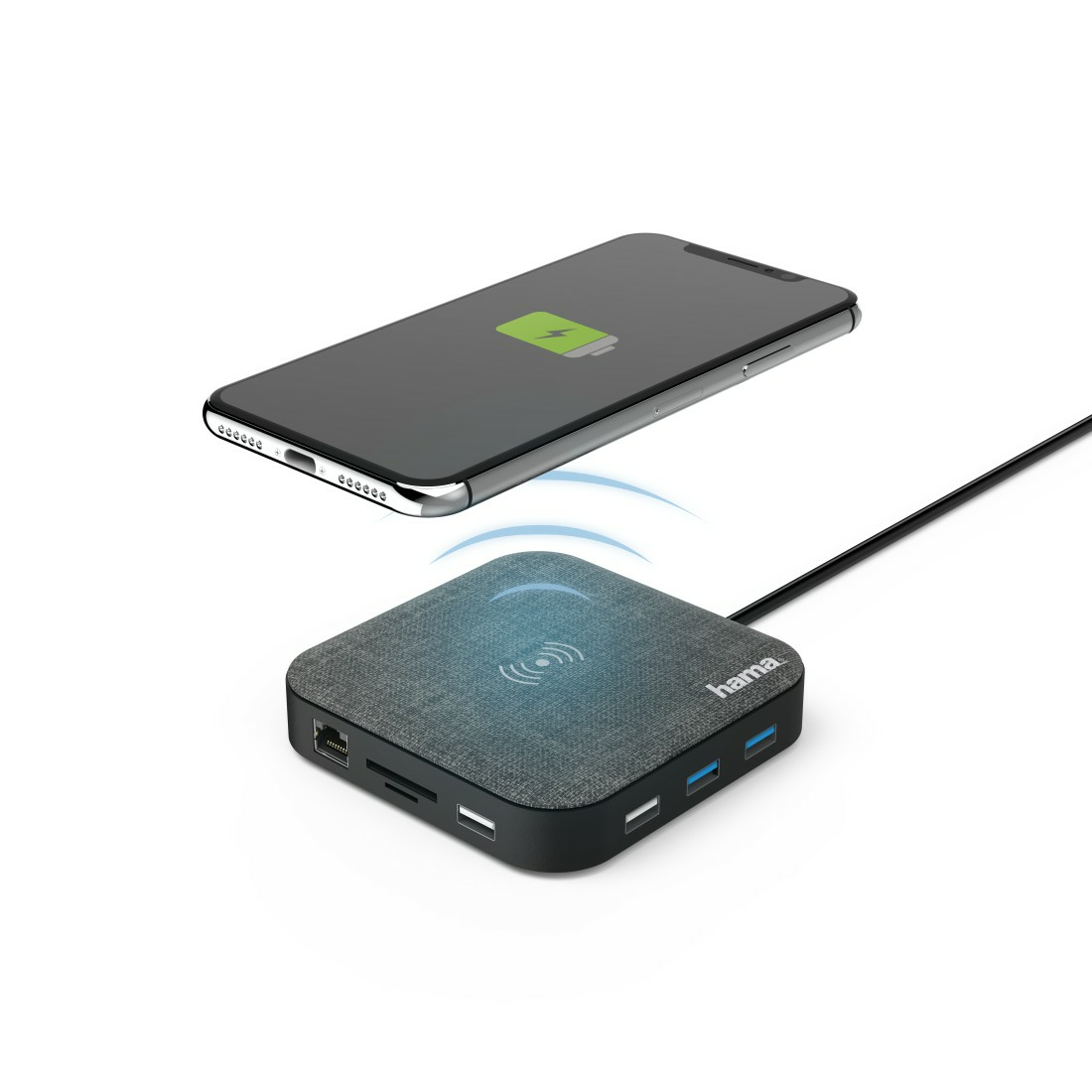 USB-C-hub, Multiport met Wireless Qi Charging, 12-poorts