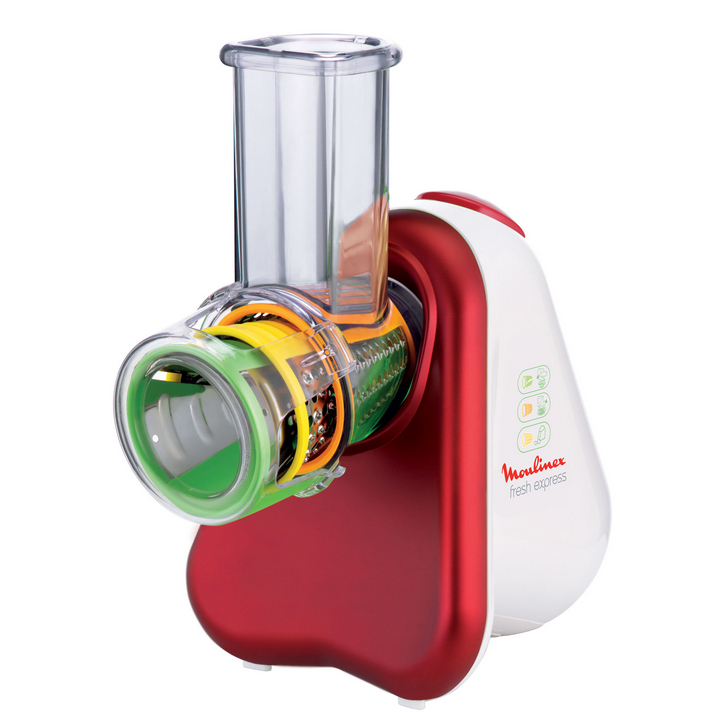 Moulinex Fresh Express + elektrische rasp & spiraalsnijder Rood, Wit