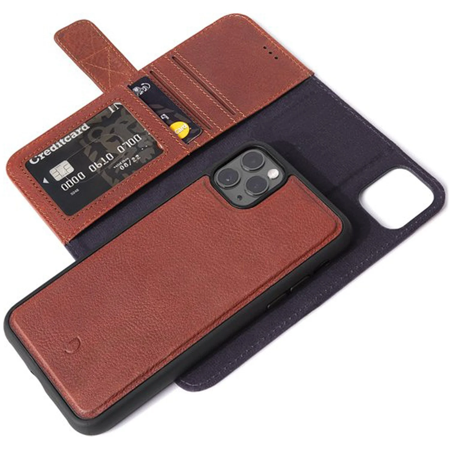 Tas DECODED Leather Detachable Wallet iPhone 11 Pro Max Brwn