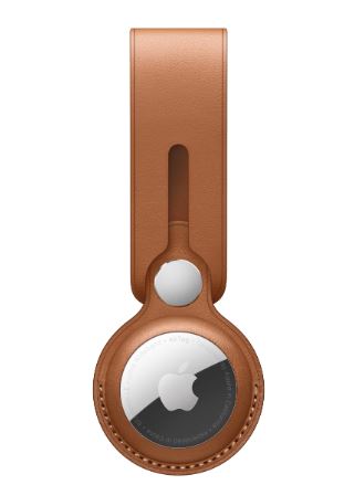 Apple AirTag Leather Loop Saddle Brown
