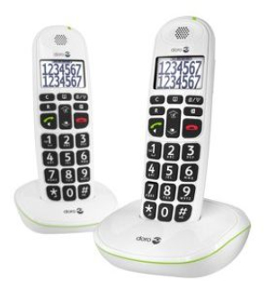 Seniorentelefoon DORO Dect PhoneEasy 110 Wit Duo