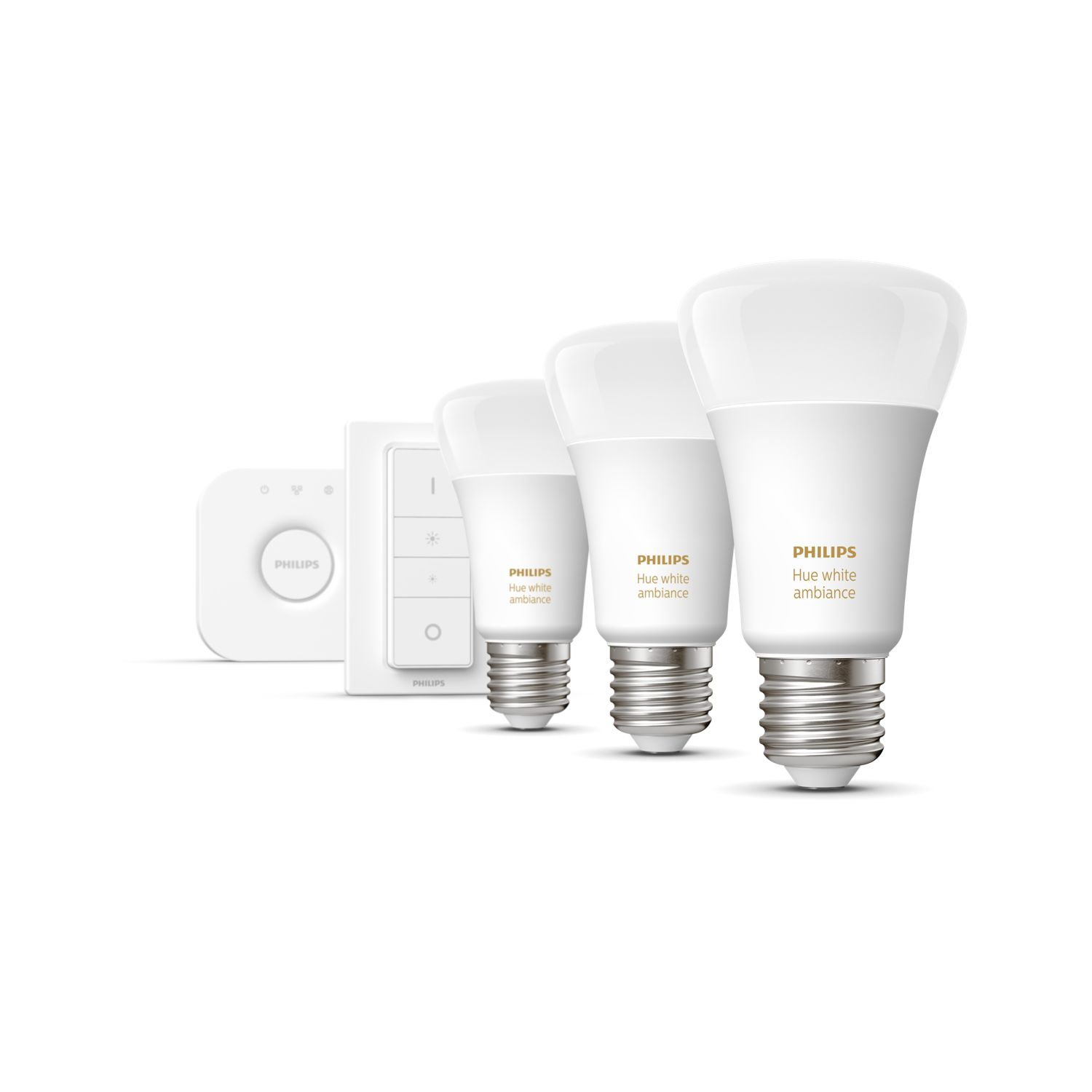 Starterkit PHILIPS HUE White Ambiance E27 x3 +Bridge +Dim