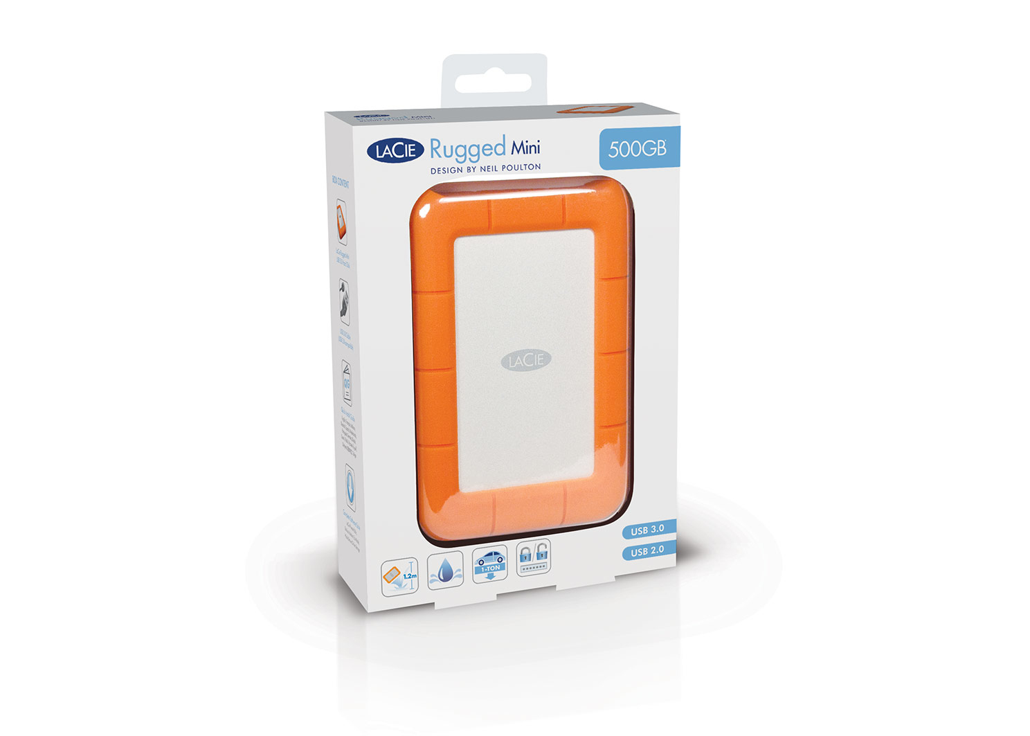 LaCie Rugged 2 TB Oranje