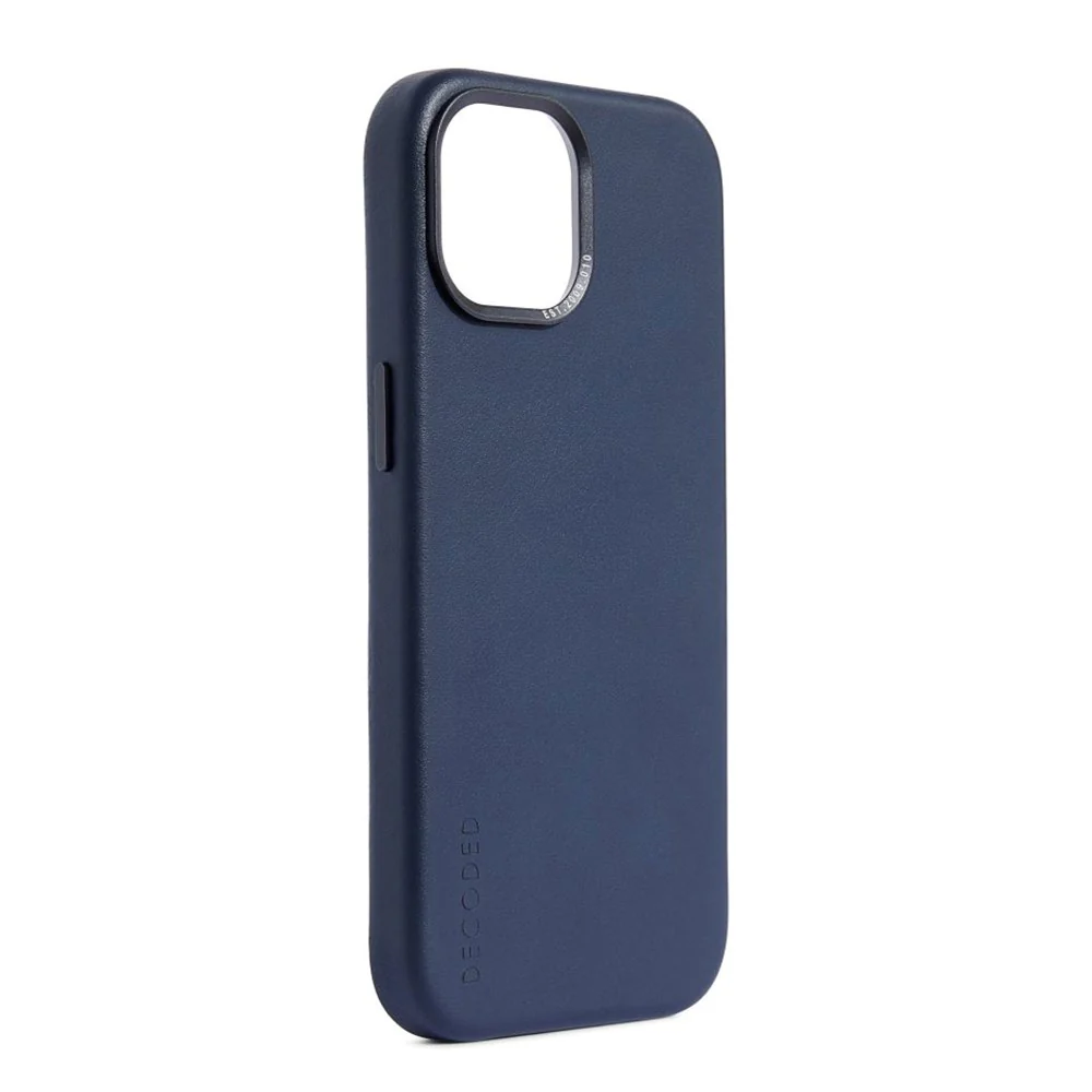 Tas DECODED Leather Backcover iPhone 16e/15/14/13 Navy