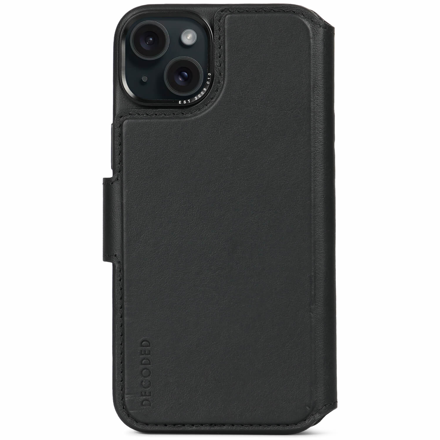 Tas DECODED Leather Detachable Wallet iPhone 15 Plus Black