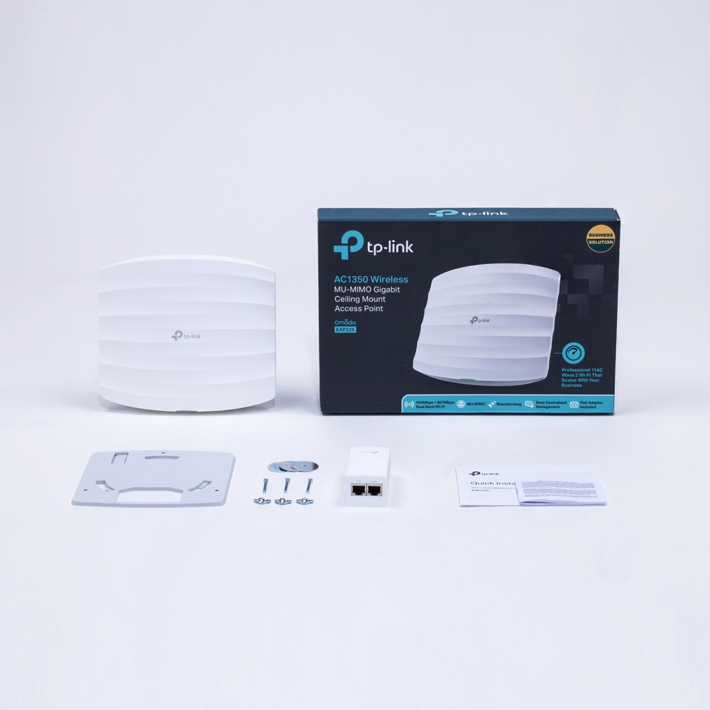 TP-Link Omada EAP225 draadloos toegangspunt (WAP) 1350 Mbit/s Wit Power over Ethernet (PoE)