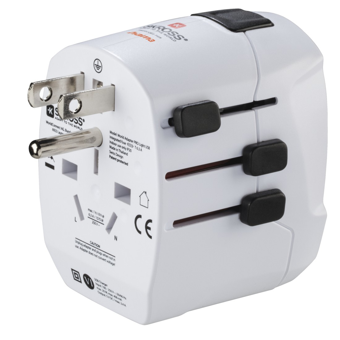 Hama WORLD Reisadapter 'World Travel Pro' + 2x USB-A